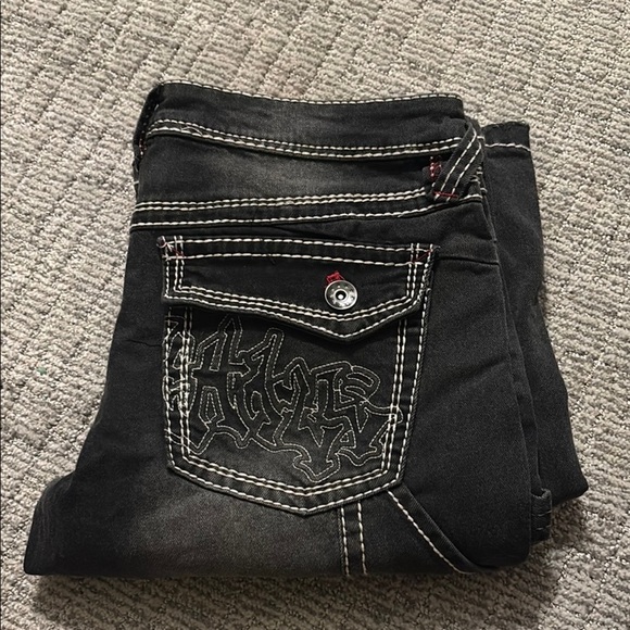 Zumiez Ninth Hall Black Denim Stacked Flare Jeans - Picture 7 of 9